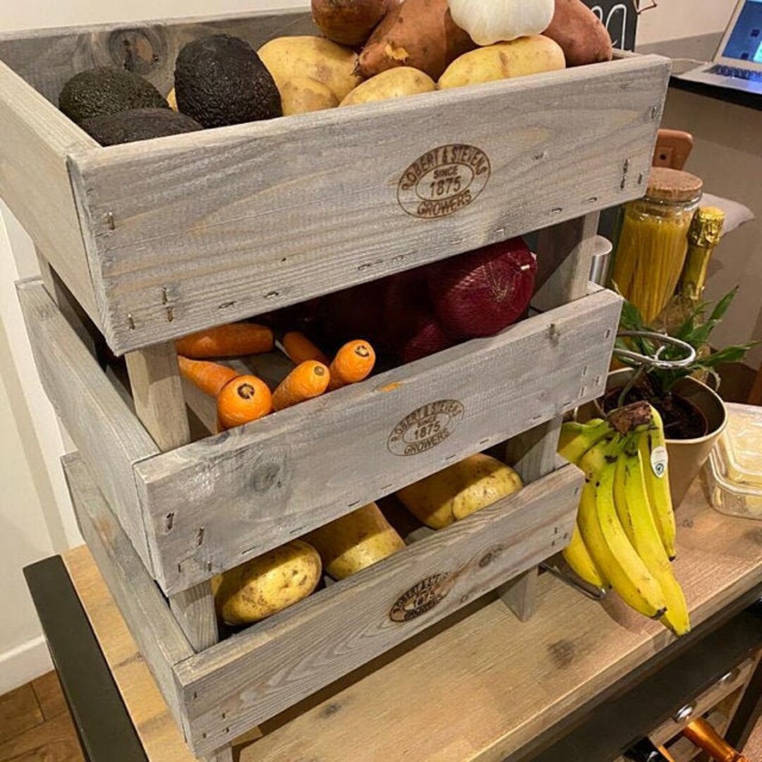 Wooden Storage Crate for Fruit, Vegetables, or Flowers Stackable Etsy UK