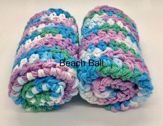 Set of 2 Variegated Crochet Washcloth Set Set of 2 Variegated Crochet Washcloth Set