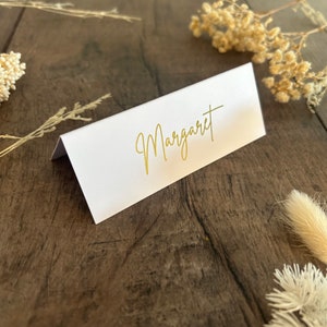 Personalised Wedding Place Cards with Guest Names Printed / Gold, Silver, Rose Gold Foiled / Handwriting Font / Place Cards image 2