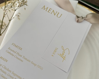 Foiled Personalised Wedding Menu Cards / Stye Eva