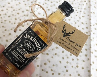Tag - Personalised Rustic Stag Tag, black font for Wedding Favours and/or Gifts - Heart or Rectangle choice of tag