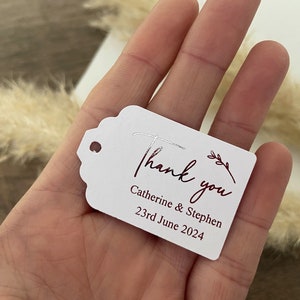 Custom Foiled rectangular Thank you Tags for Wedding Favours and Gifts/Foilage/Gold, Rose Gold and Silver Foil Options/Personalised Tags image 5