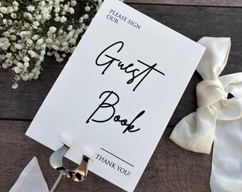Guest Book Sign For Your Wedding/ 11 Card Colours / A5 or A4 size / Wedding and Occasion signage / Wedding Decoration / Style Eva