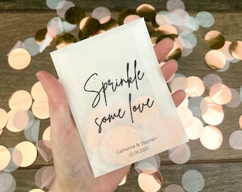 EVA - Personalised Biodegradable Wedding Confetti Bags/Perfect for confetti or favours / Black Print or Foiled wording/ Classic