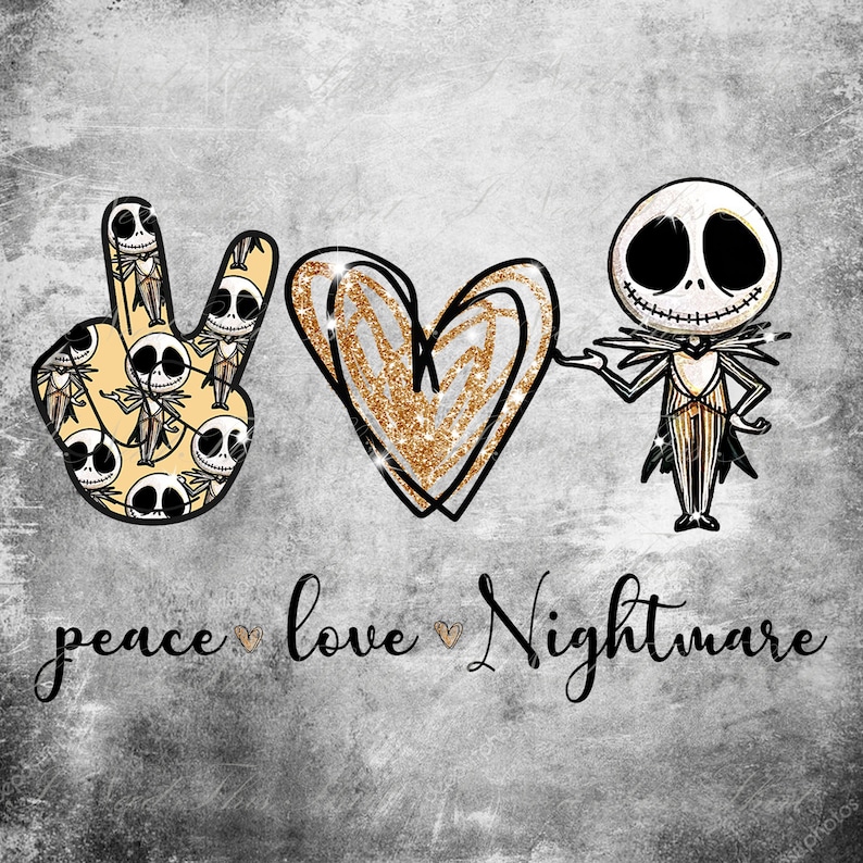 Download Peace Love Nightmare PNG Digital File Sublimation Jack | Etsy