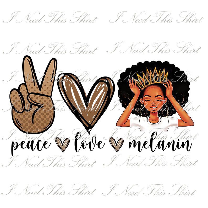 Download Peace Love Melanin PNG Digital File Black Lives Matter | Etsy