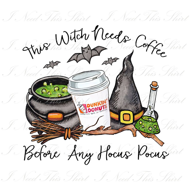 This Witch Needs Coffee Before Any Hocos Pocus PNG Digital | Etsy