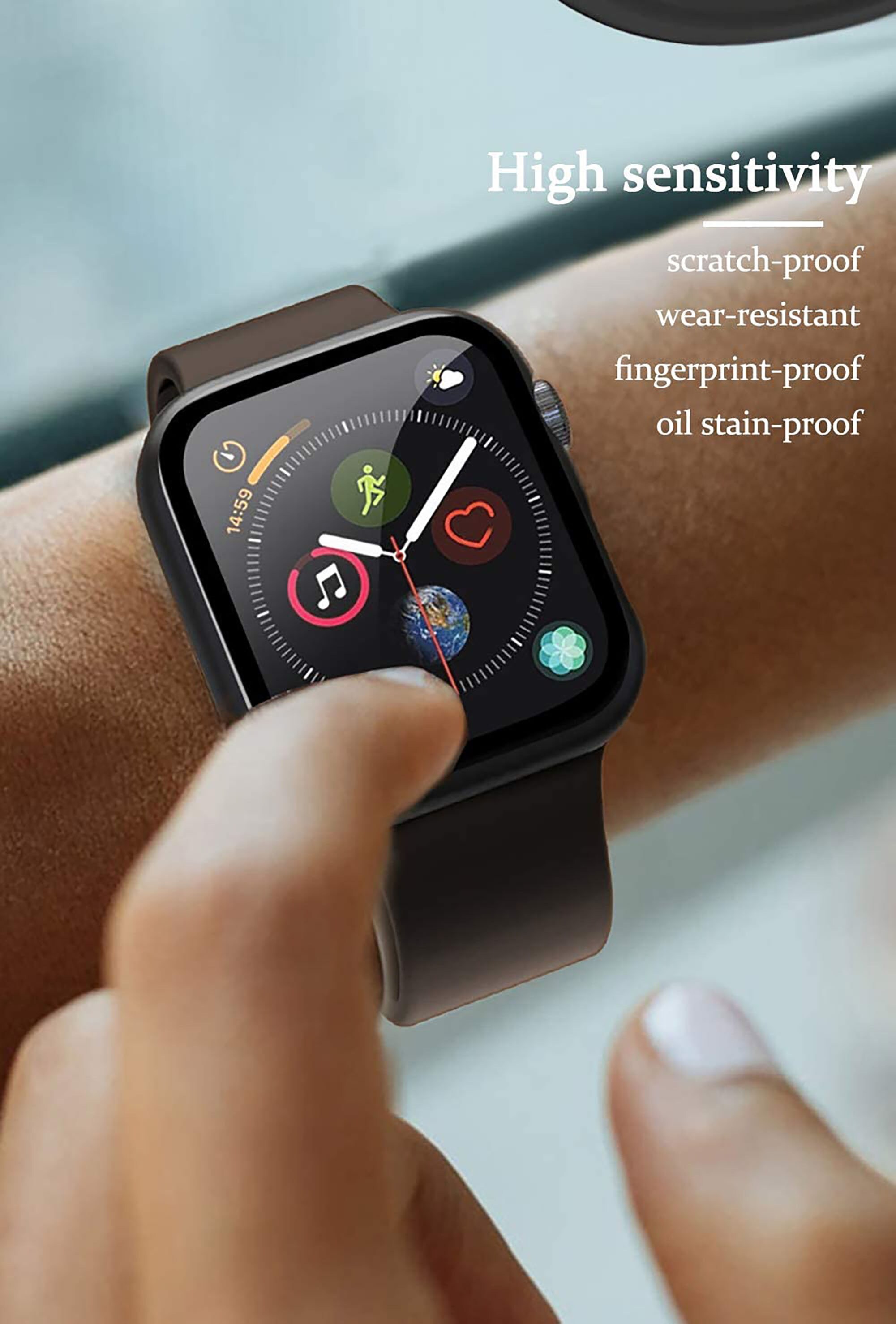 Apple Watch Case gehärtetes Glas Bildschirm kompatibel mit