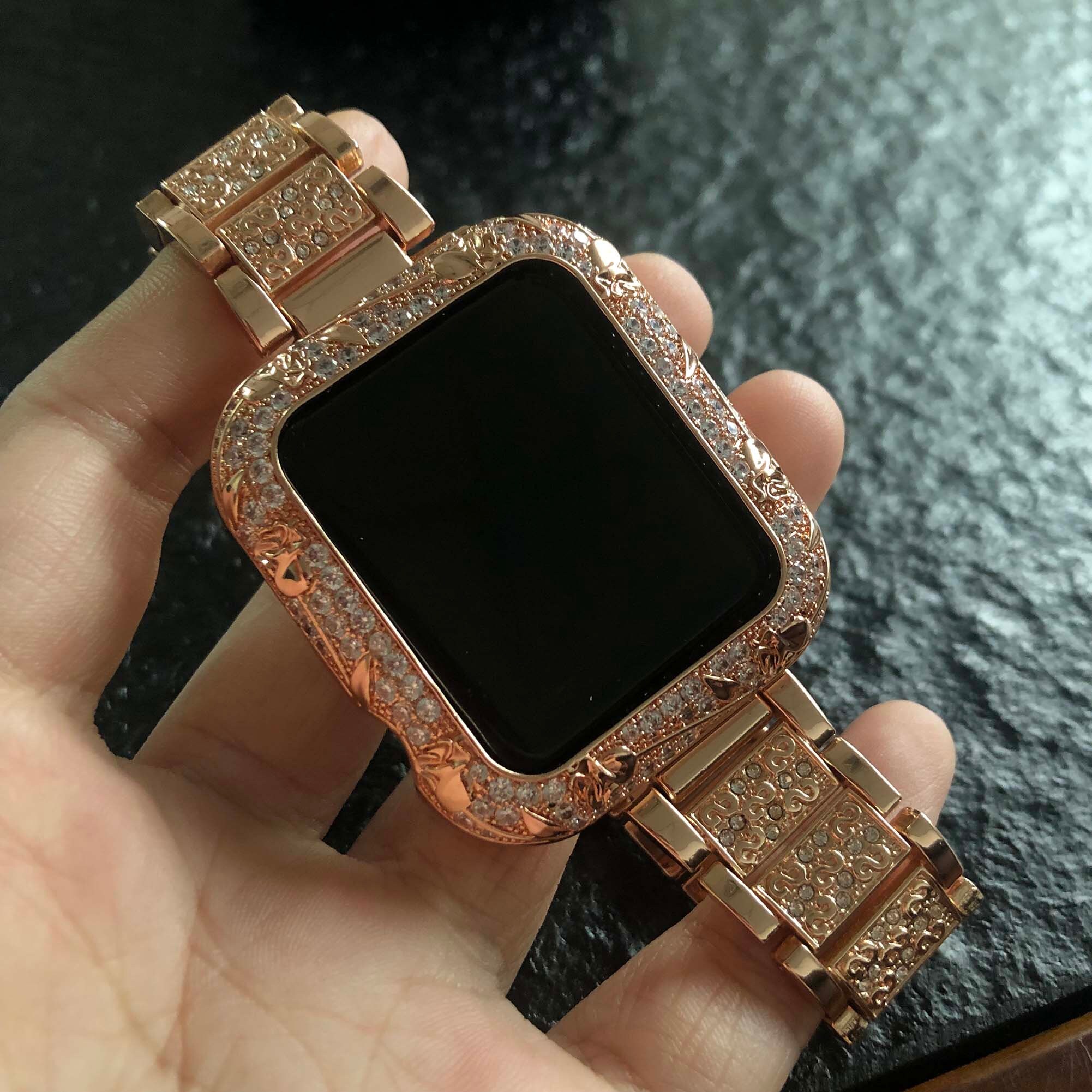 Apple Watch Band Women's Rose Gold Iwatch Band Bling | Etsy