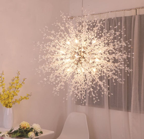 modern crystal flower chandelier elegant ceiling light led pendant lamp