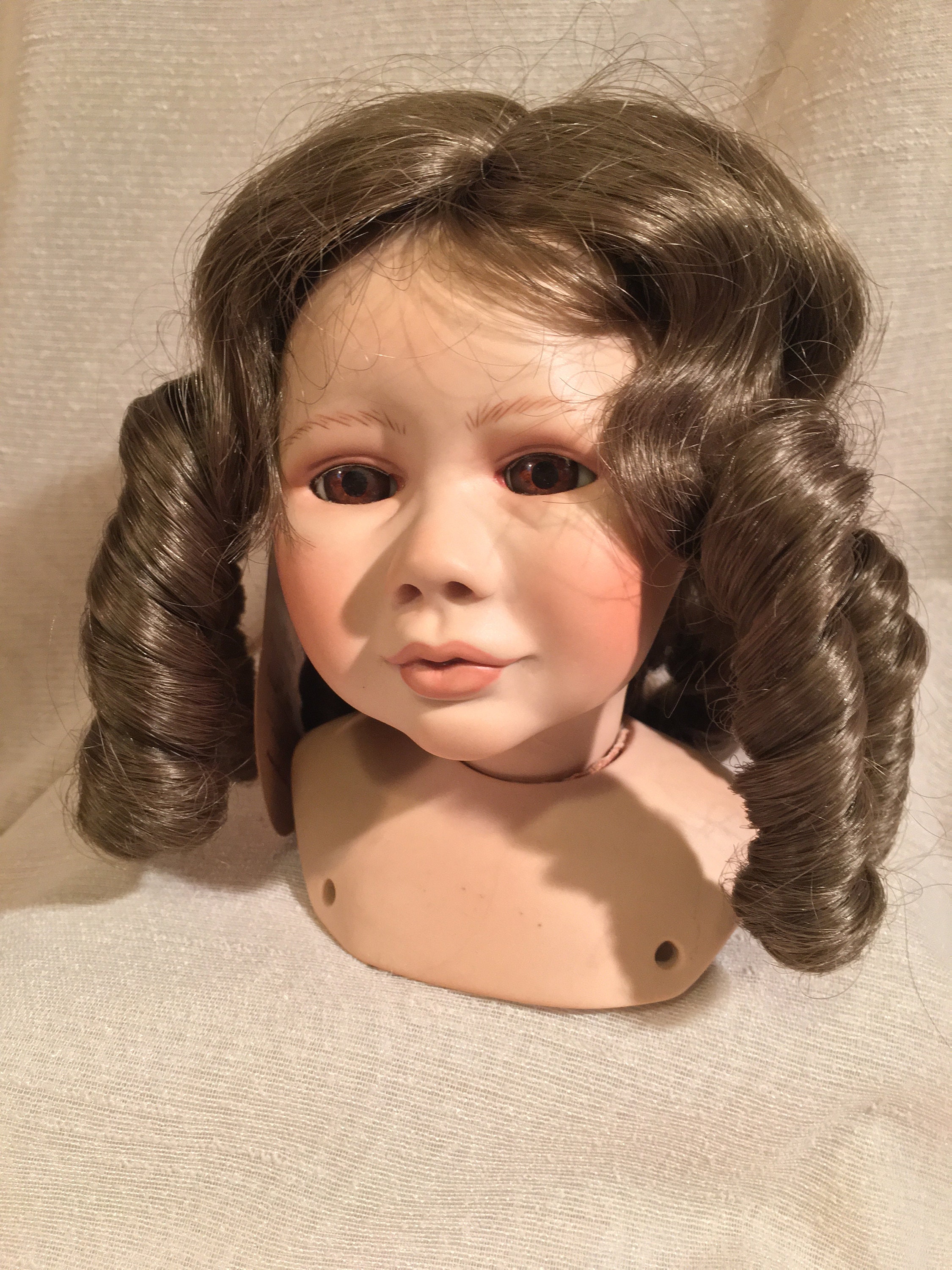 Hand Styled Doll Wig Global Dolls Baby Lauren 13-14 Light Brown NOS Modacrylic 