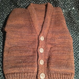 Handmade Knitted &quot;Little Grandpa&quot; Sweater for Doll