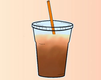 Naklejka na mrożoną kawę *Inspirowana Dunkin*