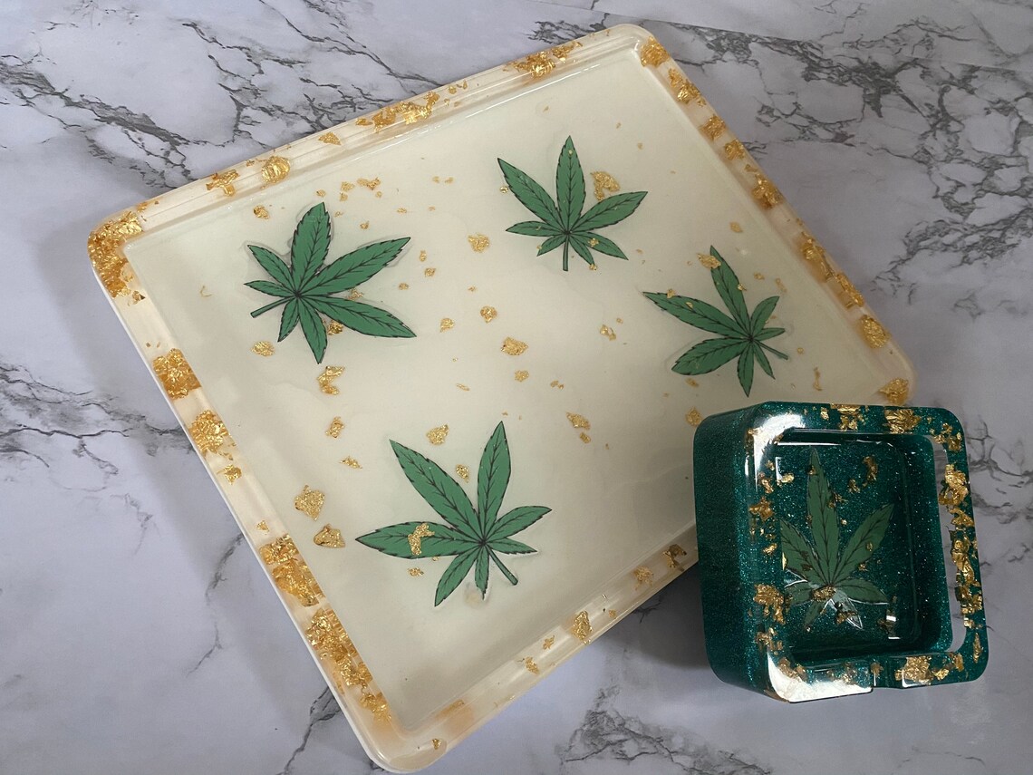 Ashtray Rolling tray Large tray Set of 2 ashtray and Etsy