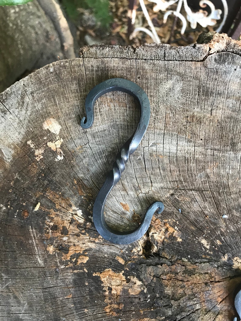S Hooks / Black / Small / Twisted / Decorative / Wrought Iron Etsy