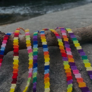 Flip-Flop Embroidery Floss Friendship Bracelet with Adjustable Ties