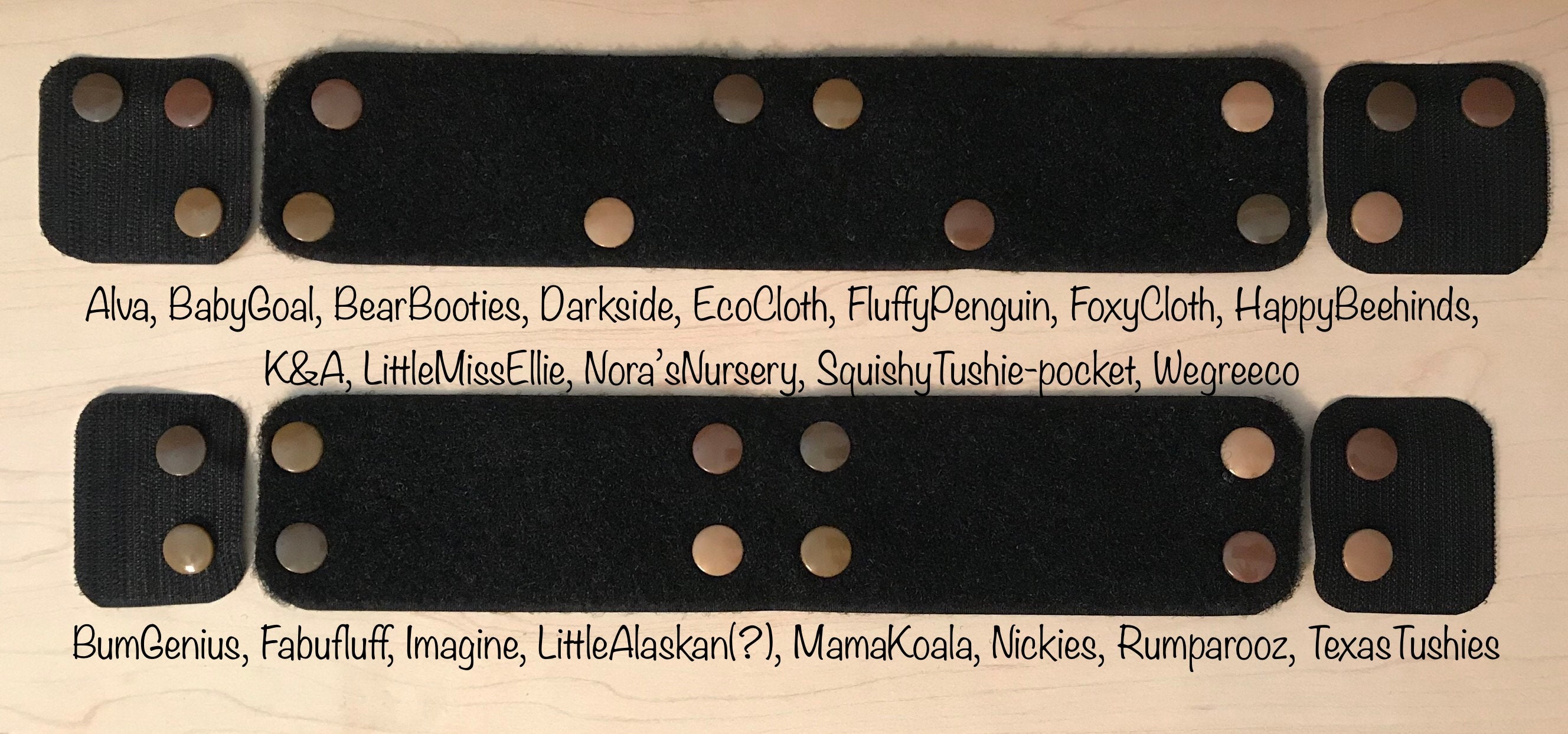 Hook & Loop Conversions (for 4 diapers)