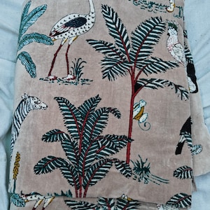 Velvet Fabric Floral Velvet Fabric Indian Fabric Jungle printed velvet fabric for upholstery curtain cushion dress making velvet fabric