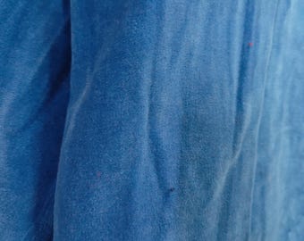 Tela de tapicería de terciopelo liso indio: Algodón de terciopelo suave y afelpado, azul. Confección de vestidos.