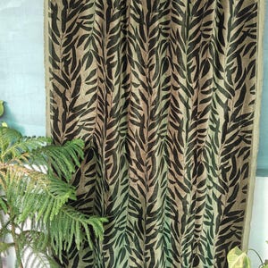 Indian Cotton Velvet Curtain: Floral Print Boho Drapes