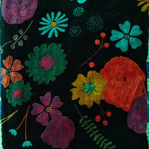 Velvet Fabric Floral Handmade Indian Fabric velvet fabric for upholstery curtain cushion dress making velvet fabric multi Floral print