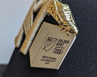 LAFC Pin MLS Golden Boot Dennis Bouanga 99 Jacket Vest Hat Shirt Scarf Los Angeles