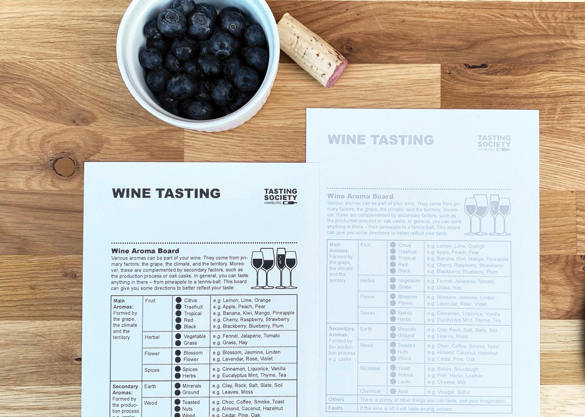 Wine Tasting Basic Printable Guide - Etsy UK