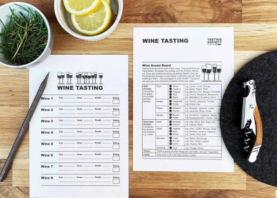 Wine Tasting Basic Printable Guide - Etsy