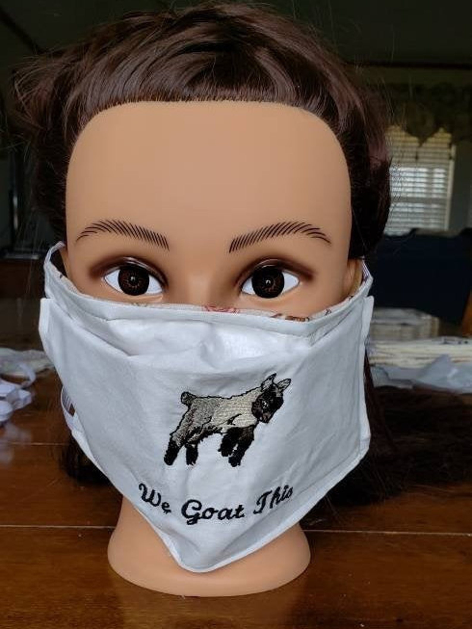 Embroidered Goat Face Masks Etsy