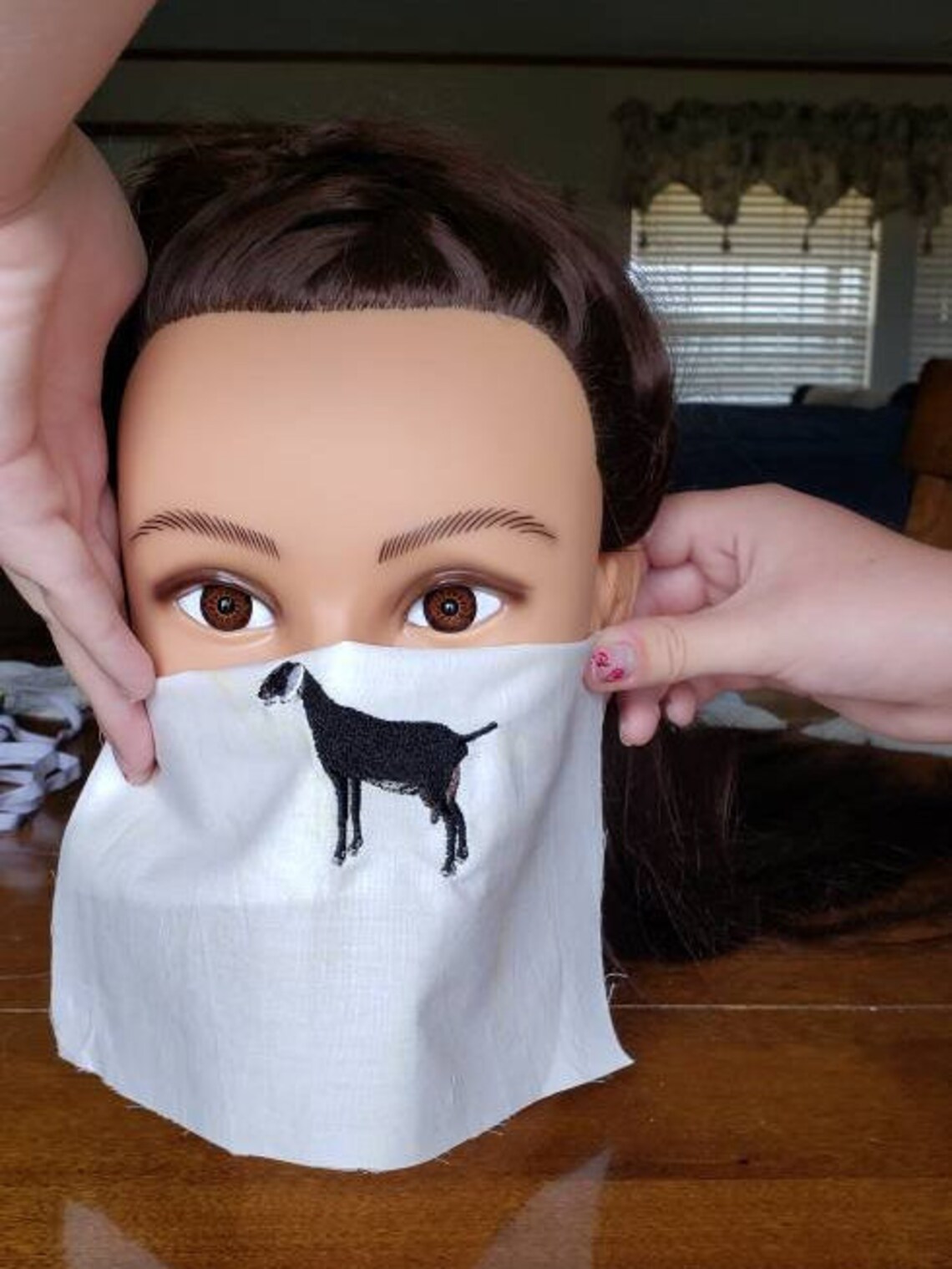 Embroidered Goat Face Masks Etsy
