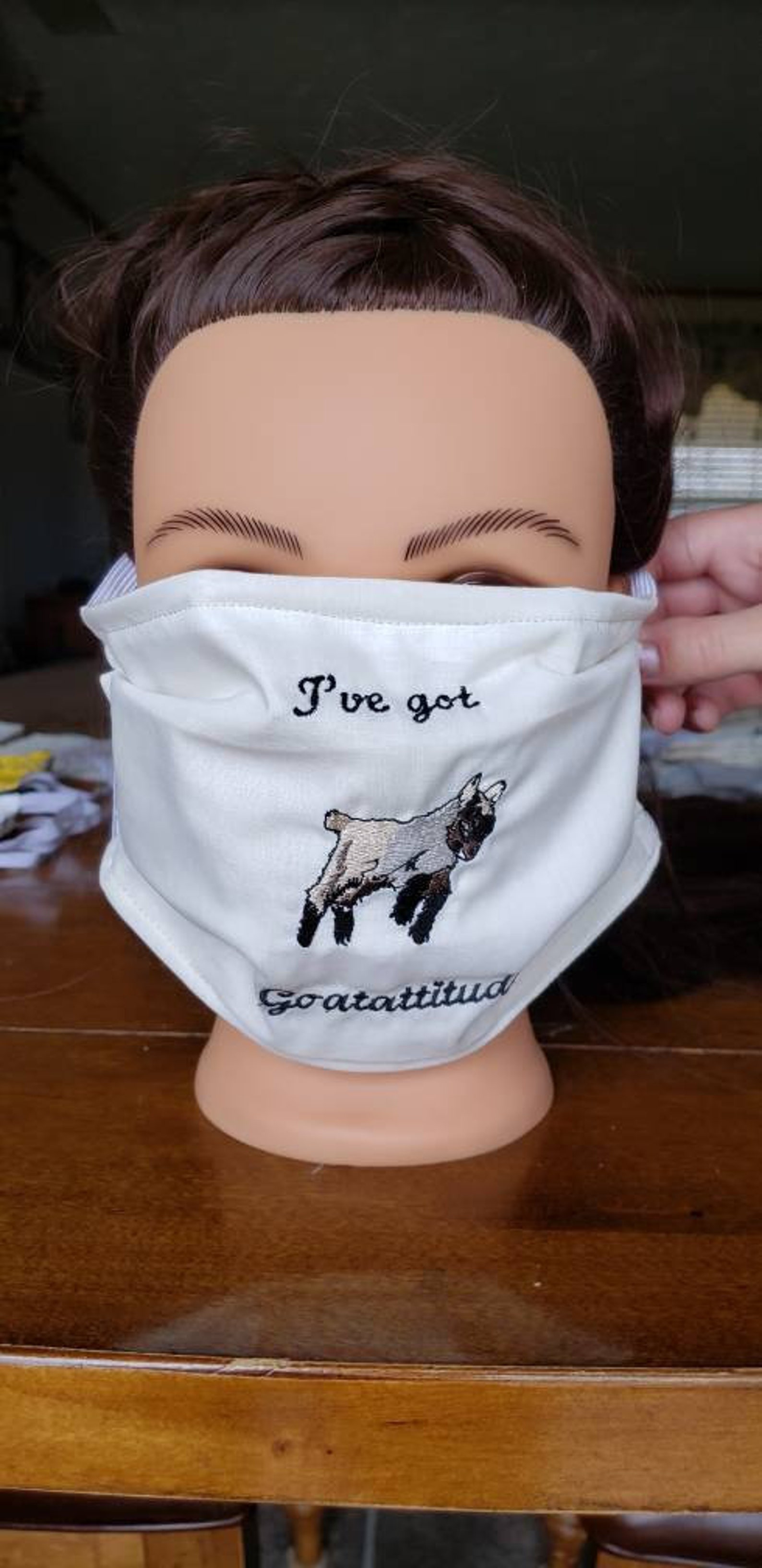 Embroidered Goat Face Masks Etsy