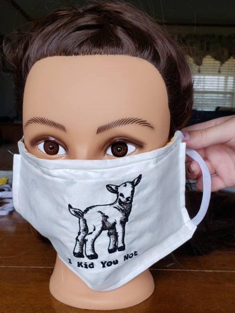 Embroidered Goat Face Masks Etsy