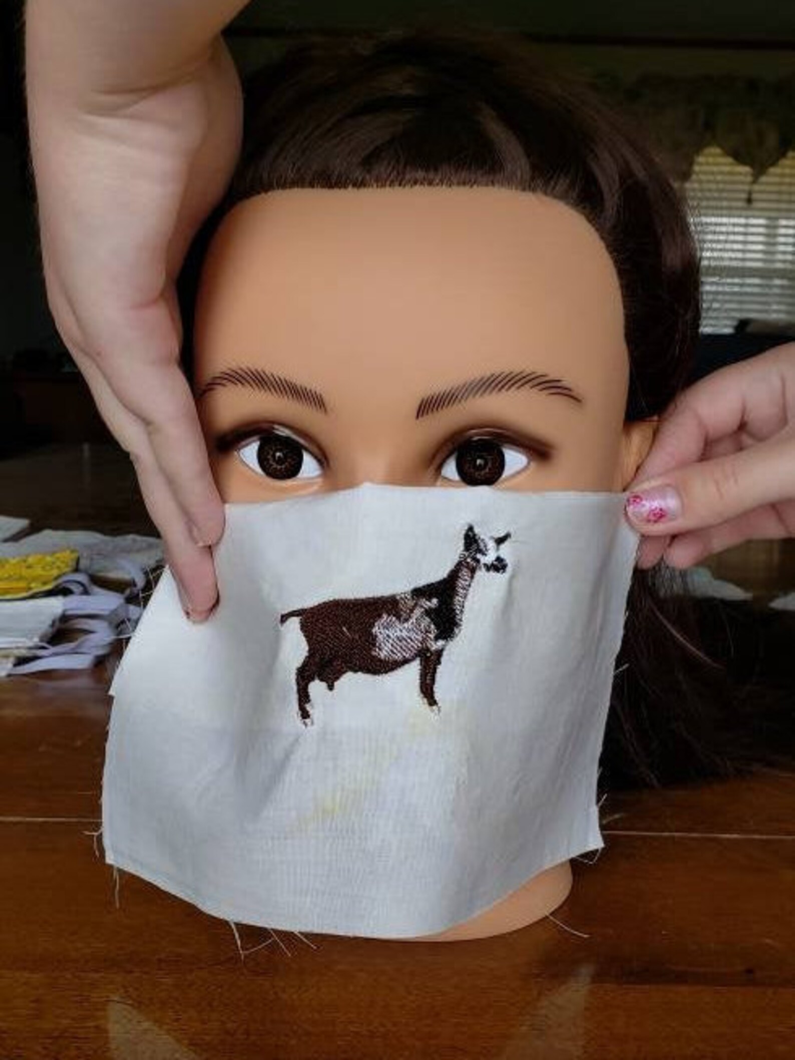 Embroidered Goat Face Masks Etsy
