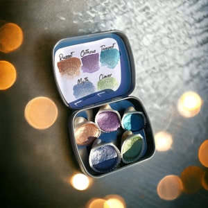 Cosmic Clamshell-set - handgemaakte metallic aquarelverf