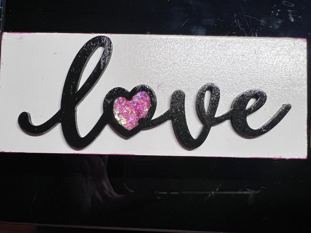 Super Sparkly LOVE Sign With Pretty Pink Glitter! Perfect Gift to Tell ...