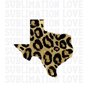 Leopard Tx PNG, Texas State Home Sublimation Design, Waterslide, Clipart, Sublimation PNG, Digital Download, Glitter