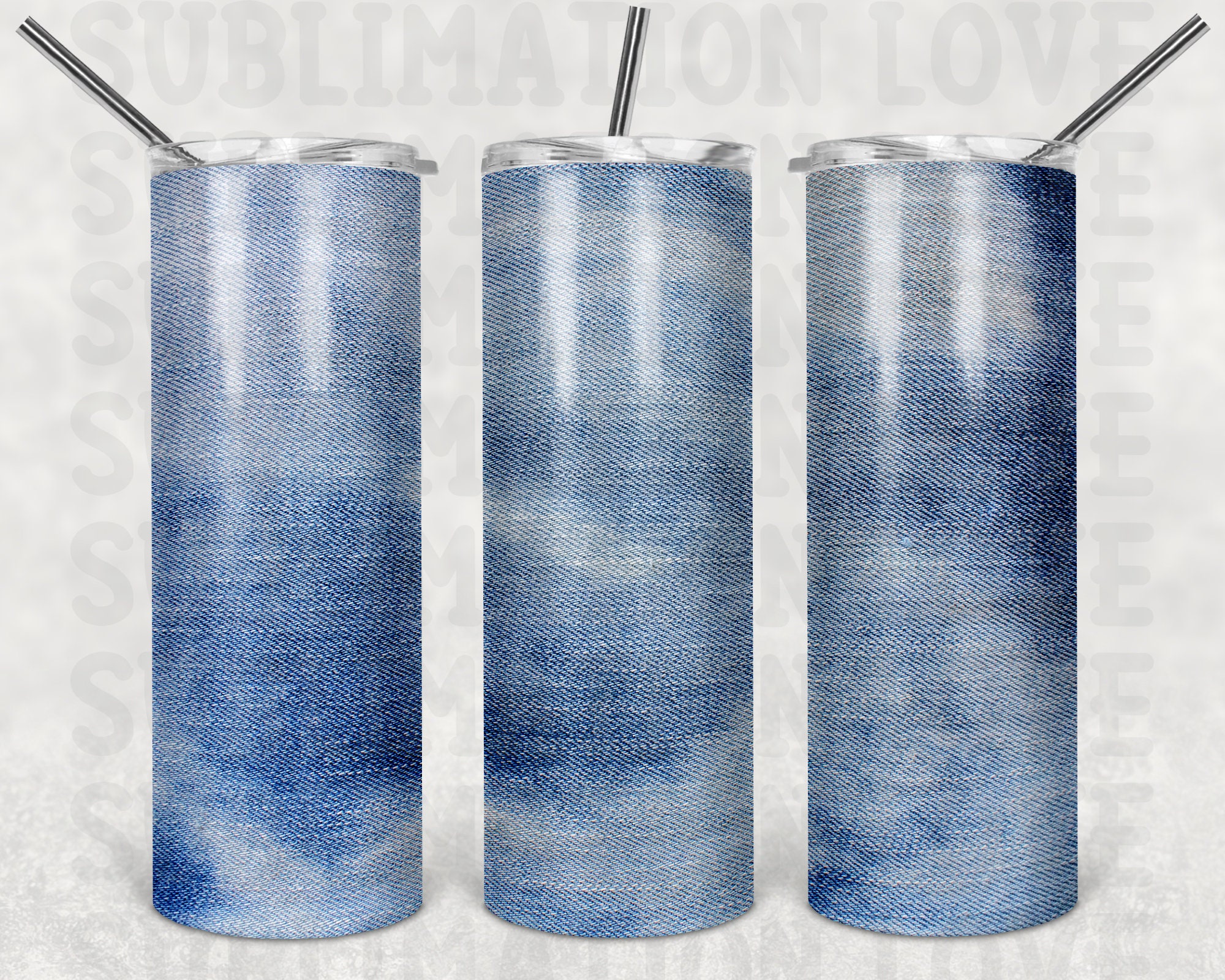 Washed Out Denim Jeans Sublimation 20oz Skinny Designs Etsy