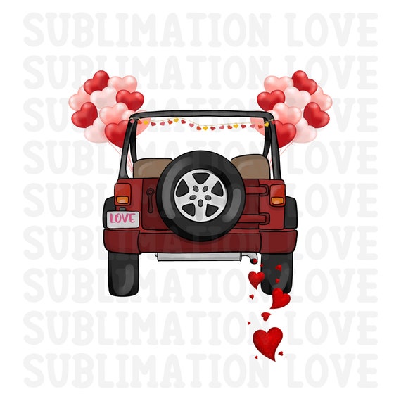 Valentine's Day PNG Valentines Jeep PNG Clipart Hearts Etsy