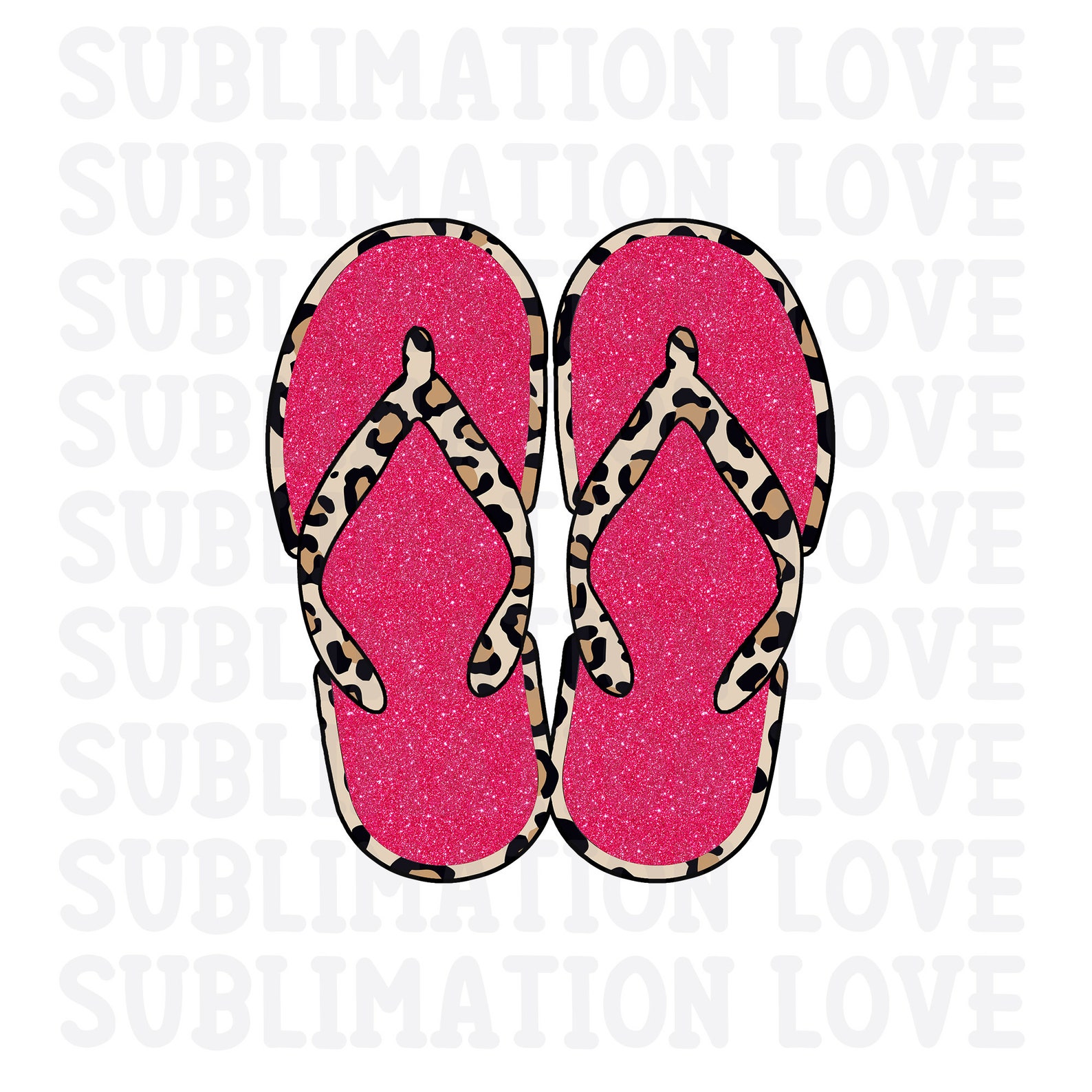 Pink Leopard Flip Flops PNG Leopard Print Png Summer - Etsy