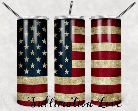 American Flag Sublimation 20oz Skinny Designs Downloads | Etsy