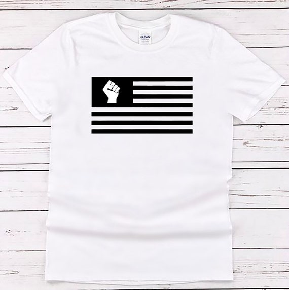 Black Lives Matter American Flag and Fist Men/'s Standard or Premium Short Sleeve T-Shirt