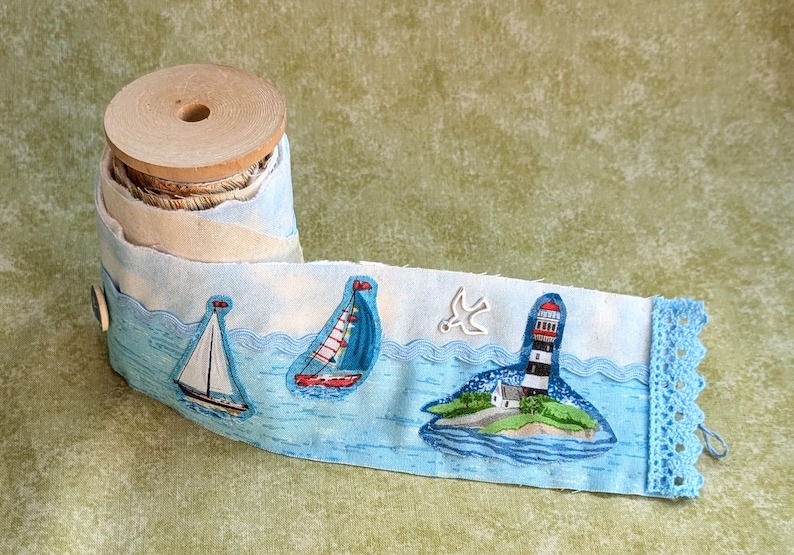 Make Your Own Slow Stitch Bobbin Kit - Vintage Paris Style, Sew Lovely and Beside The Sea Themed Mindful Stitching, Craft & Embroidery Kit image 2