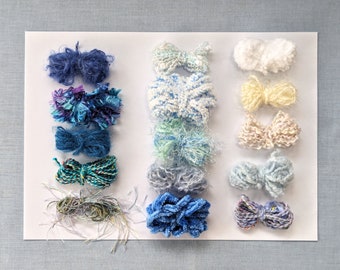 Stormy Sea & Winter Frost Theme Fibre Bundle for Landscape Embroidery, Slow Stitching, Textured Yarn, Fantasy Fibres
