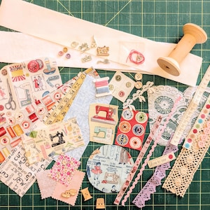 Make Your Own Slow Stitch Bobbin Kit - Vintage Paris Style, Sew Lovely and Beside The Sea Themed Mindful Stitching, Craft & Embroidery Kit Sew Lovely