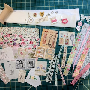 Make Your Own Slow Stitch Bobbin Kit - Vintage Paris Style, Sew Lovely and Beside The Sea Themed Mindful Stitching, Craft & Embroidery Kit Vintage Style Paris