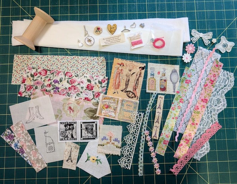 Make Your Own Slow Stitch Bobbin Kit - Vintage Paris Style, Sew Lovely and Beside The Sea Themed Mindful Stitching, Craft & Embroidery Kit Vintage Style Paris