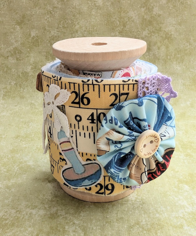 Make Your Own Slow Stitch Bobbin Kit - Vintage Paris Style, Sew Lovely and Beside The Sea Themed Mindful Stitching, Craft & Embroidery Kit image 7