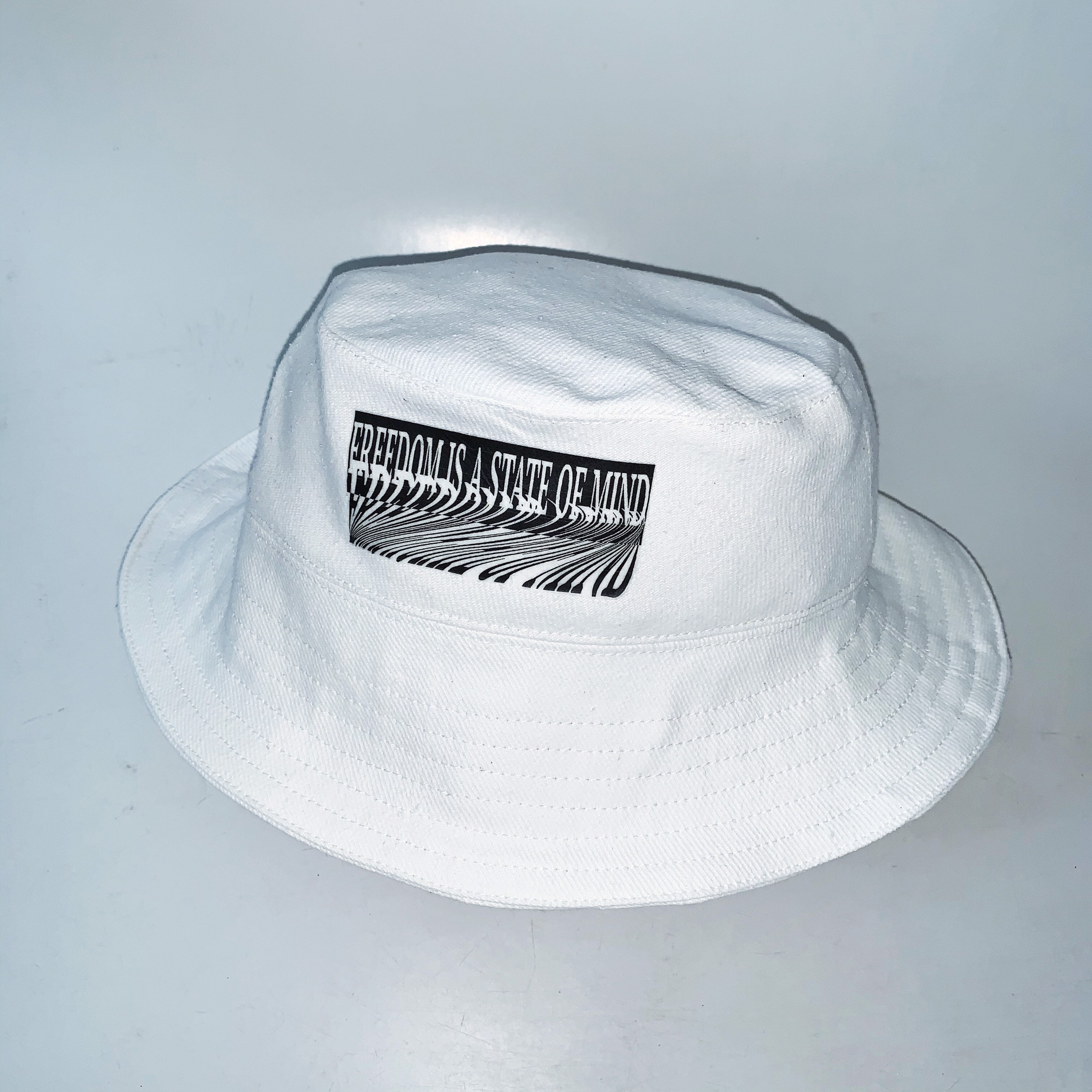 Printed White Bucket Hat Etsy
