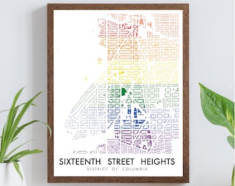 16th Street Heights Neighborhood Figure-Ground Poster