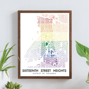 16e Street Heights Buurt Figuur-Ground Poster